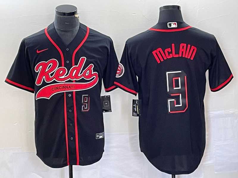 Men%27s Cincinnati Reds #9 Matt McLain Number Black 2023 City Connect Cool Base Stitched Jerseys